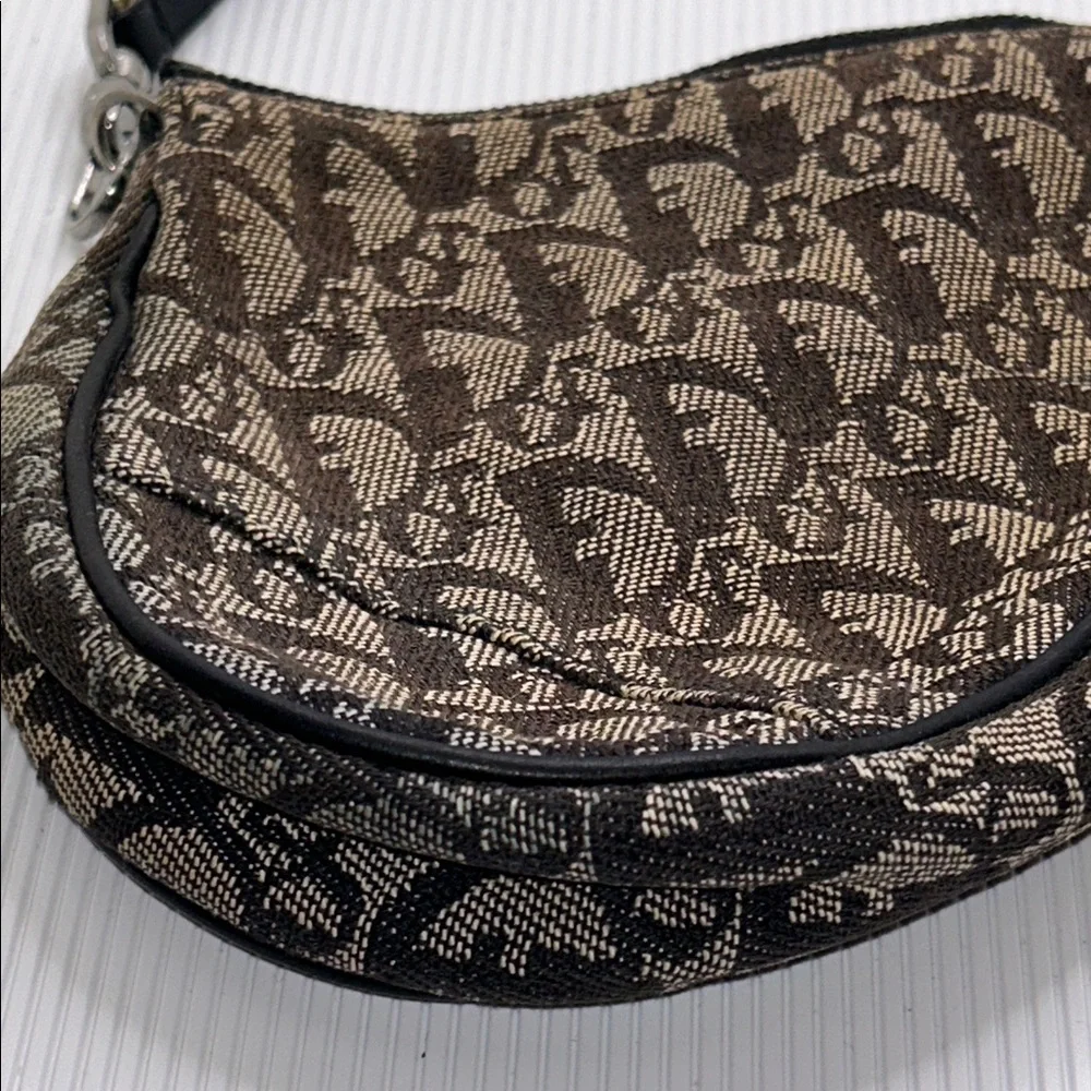 Christian Dior Brown Vintage Saddle Bag Canvas Shoulder Bag - Picture 11 of 16